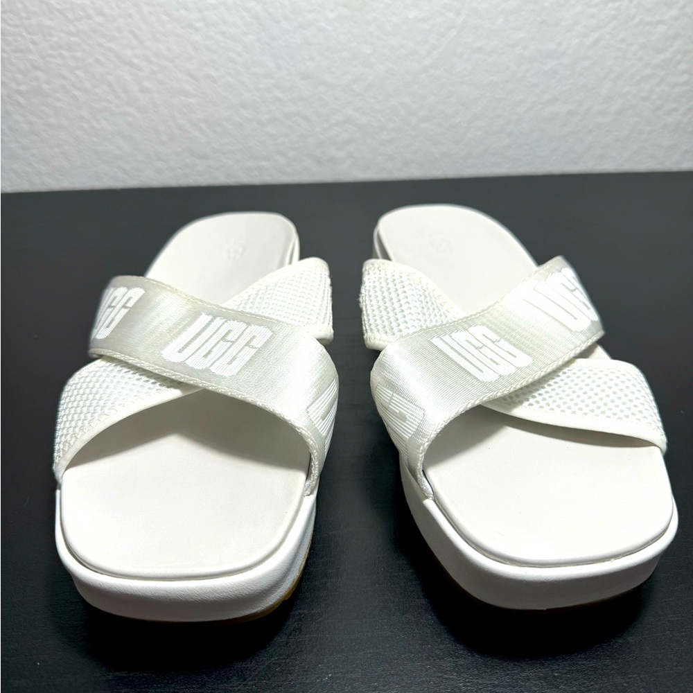 UGG Women's Emily Mesh Cross Slide Sandals - White Mesh 8.5M NWOT